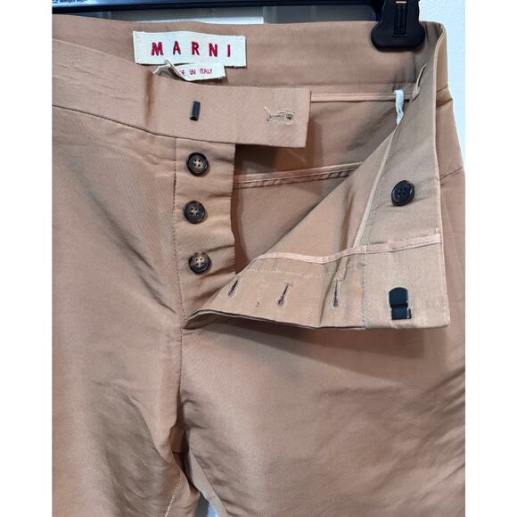 Marni Tan Straight Leg Polyester Capri Pants Size 38 - Picture 4 of 8